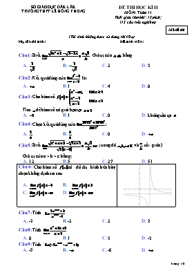 Đề thi học kì II môn Toán 11